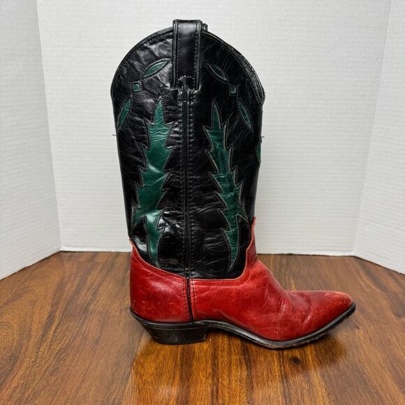 Vintage Code West Cowboy Boots Black and Red Women’s Size 6.5 Western Boho - Picture 3 of 12